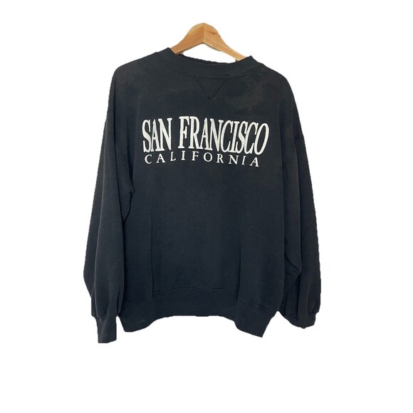 San Francisco Unisex Large Black Pullover Sweatshirt Cotton Vintage FLAW - Picture 1 of 6